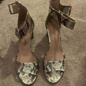 Cute snake print heels with ankle strap